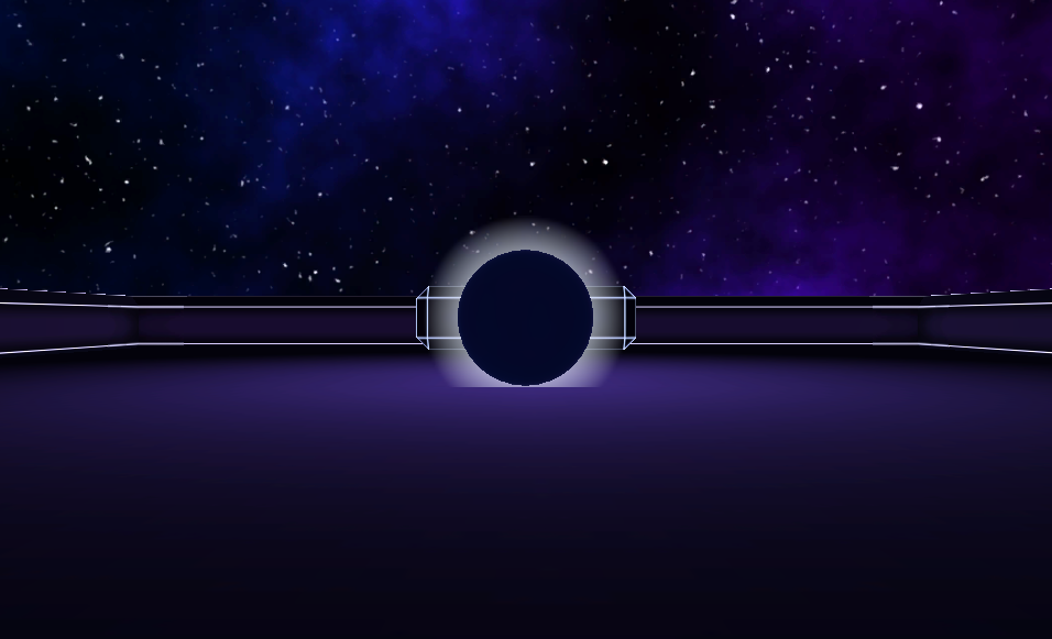 Ear Hockey screenshot; objects have bold blue and purple textures