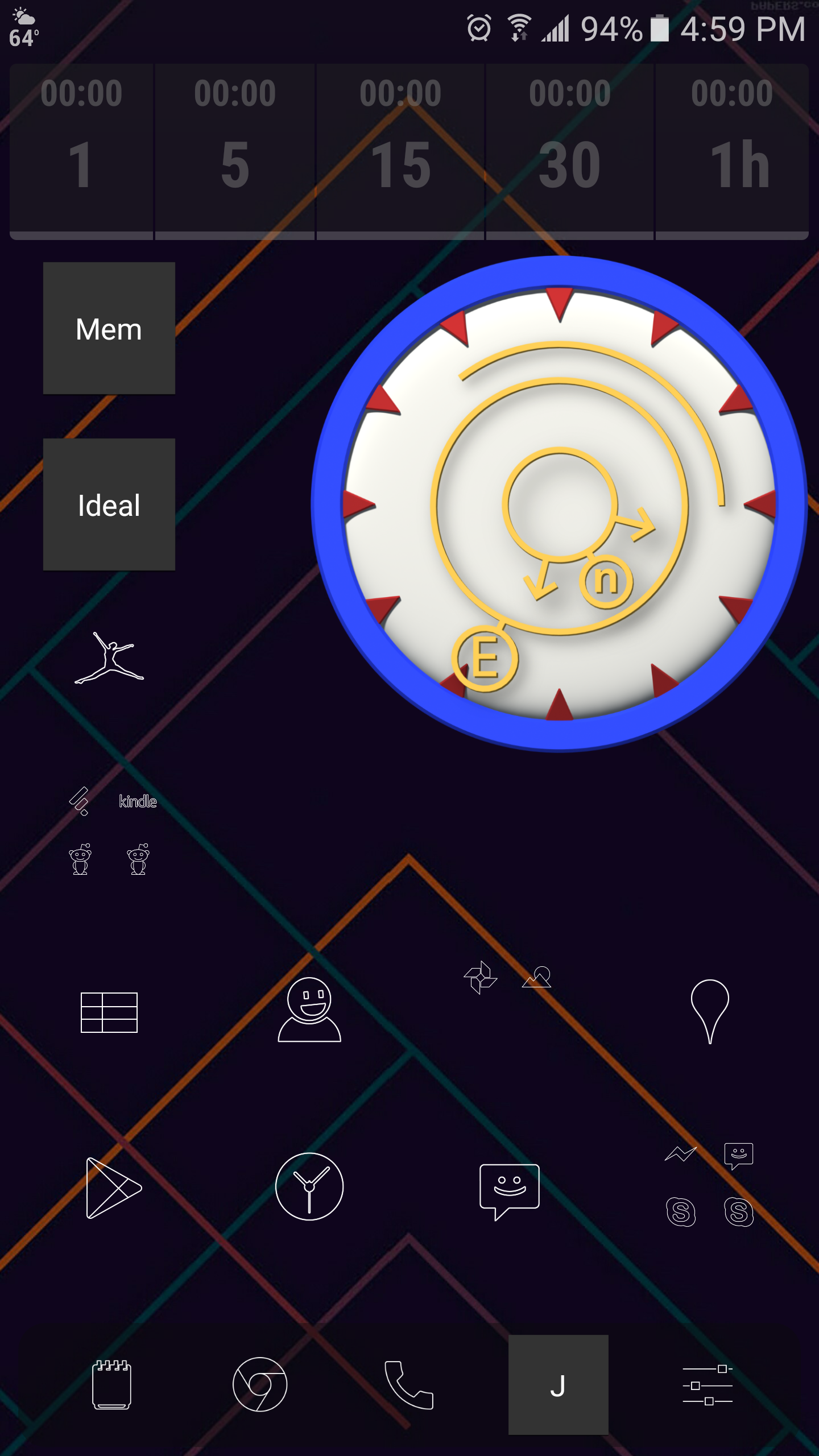 The clock image displayed on an Android home screen.
