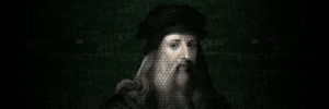 stylized portrait of Leonardo da Vinci