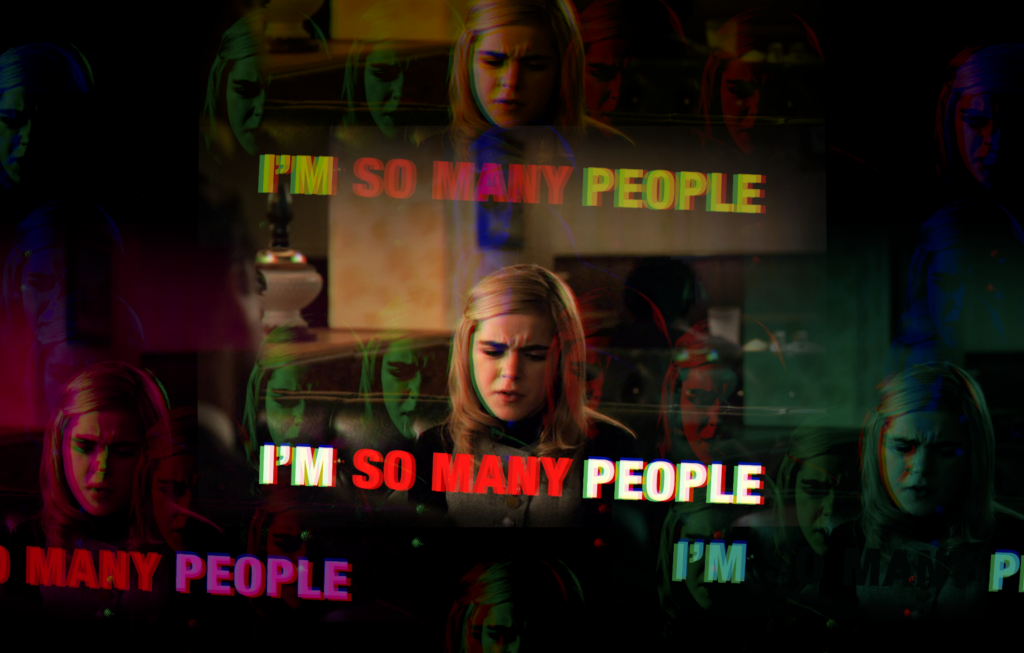 Vibrant digital image of Sally Draper from Mad Men saying "I'm so many people."