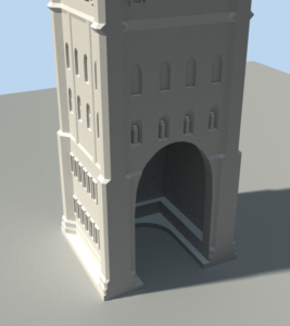 Render of my Campanile model, centered on the opening to make room for the nightlight