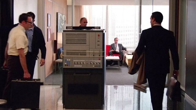 An IBM S360 computer on the set of the TV series Mad Men